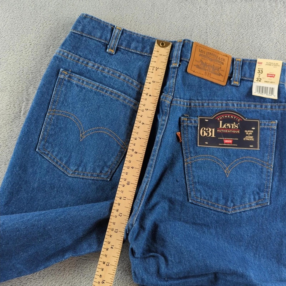 Vintage 80s Levi's Jeans Mens 33x32 Blue Dark Wash Slim Straight Made Canada - Picture 9 of 12